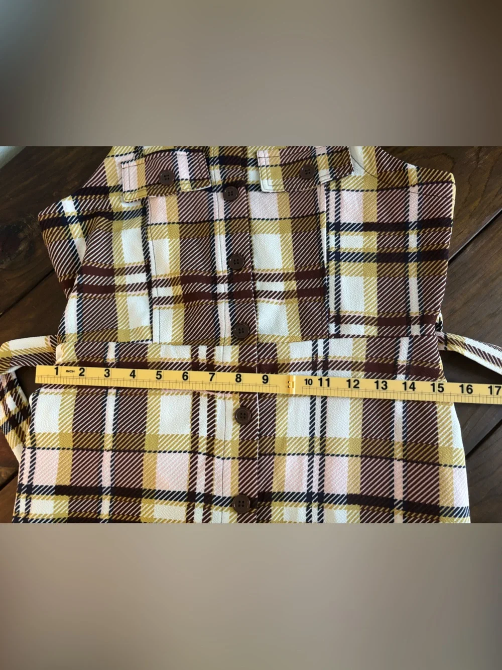 Almost Famous Plaid Mini Dress Tie Belt SZ M 90's Retro